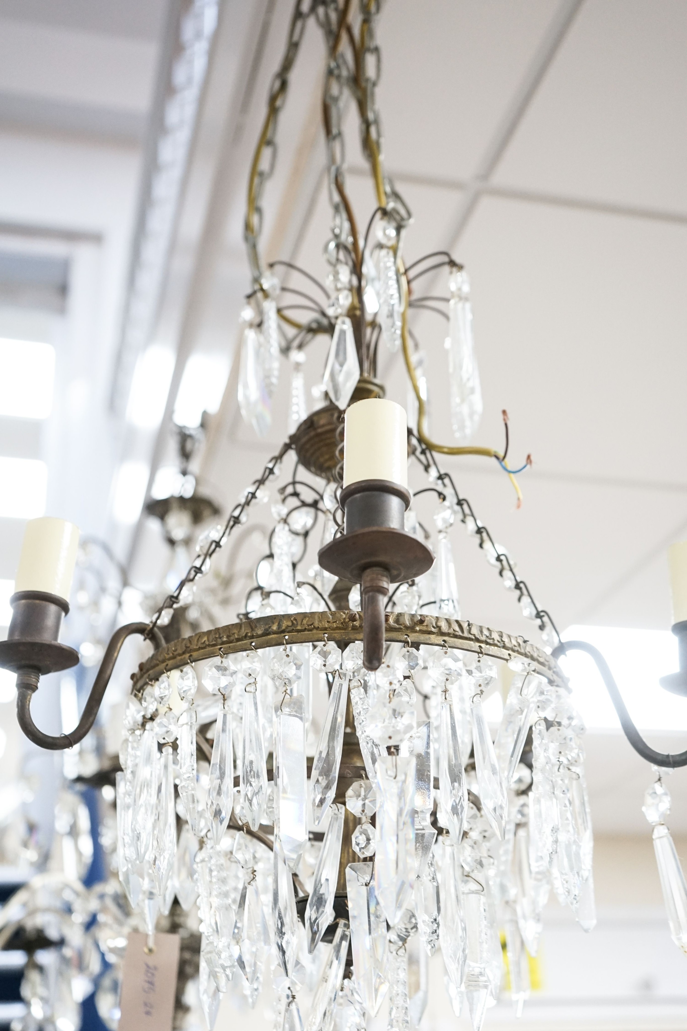 A five branch chandelier, approx height 59cm